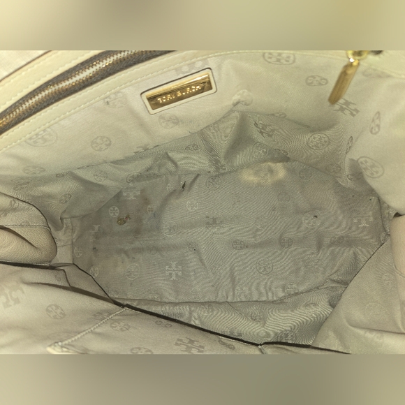 Tory Burch Tan Pebbled Leather Expandable Side Zip Tote - Picture 13 of 16